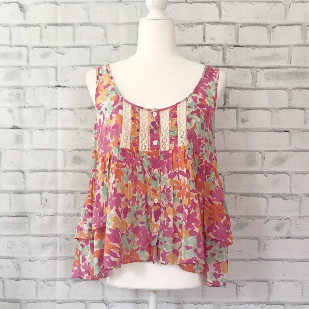Free People | Flowing Tank in Multicolored Floral